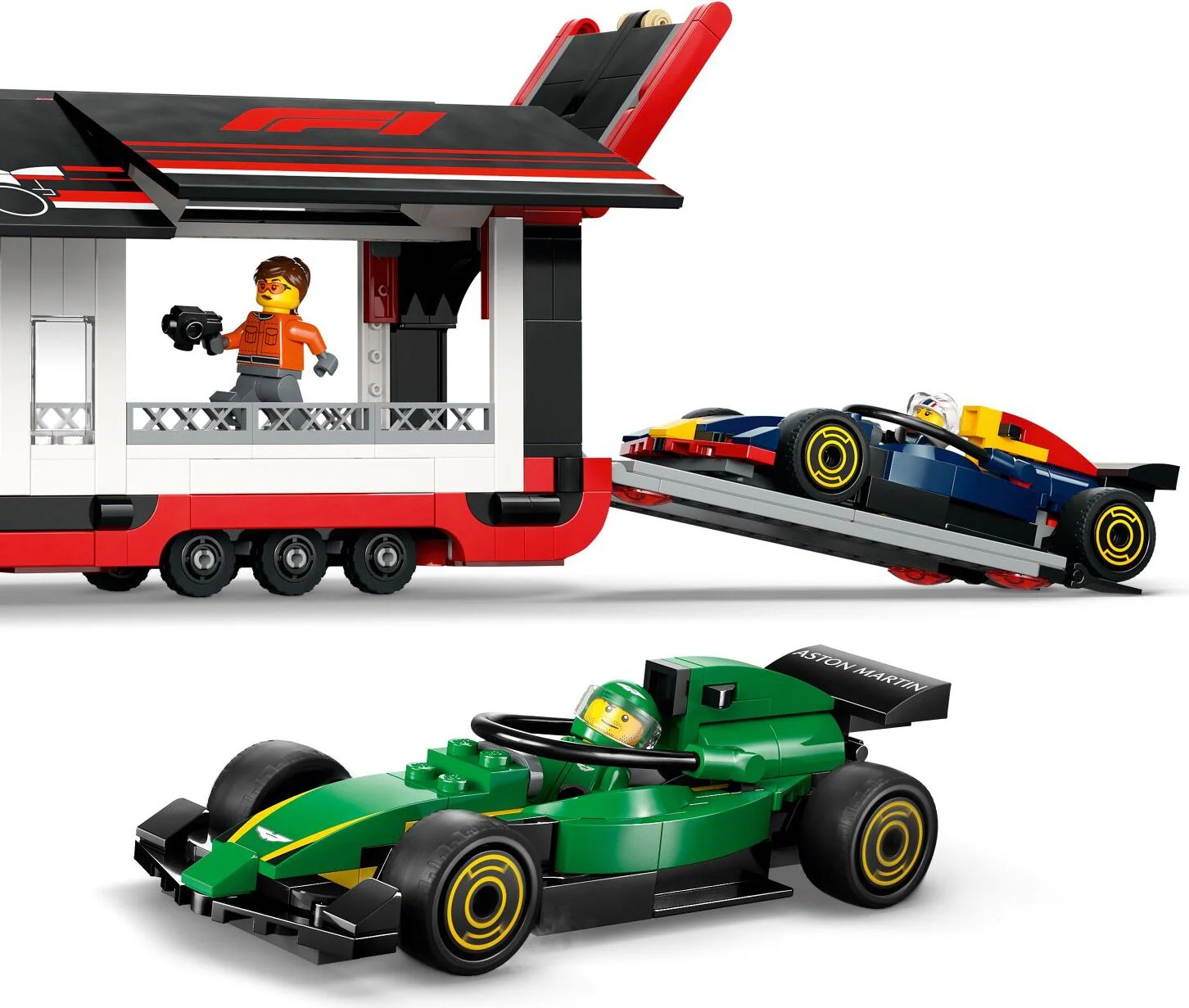 LEGO City Formula 1: F1® Truck with RB20 & AMR24 F1® Cars - Image 5