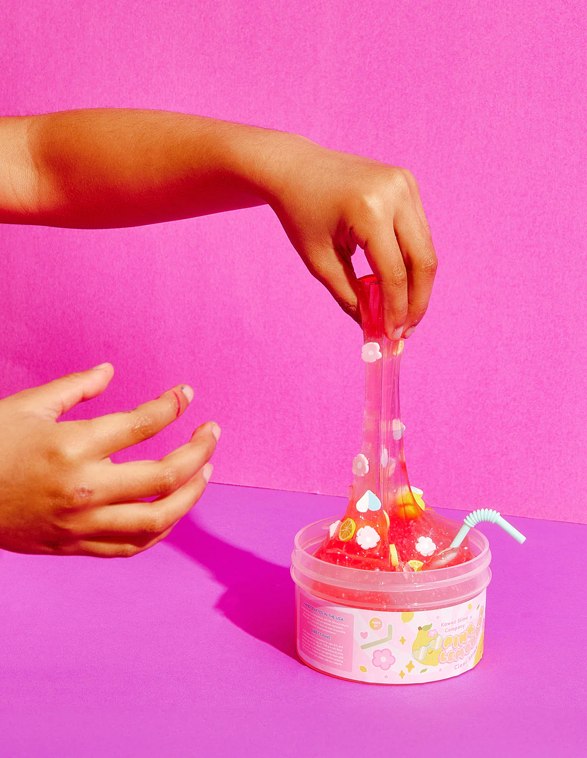 Pink Lemonade Clear Slime - Image 4