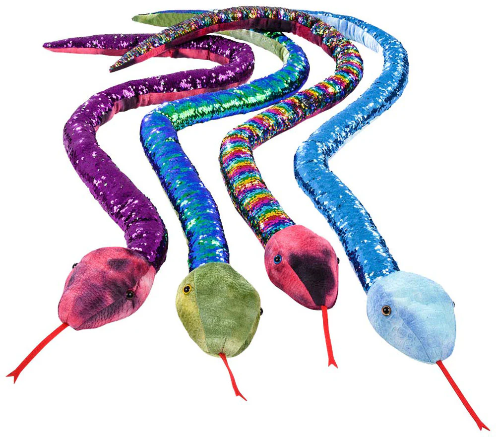 Sequinimals - 67" Sequin Plush Snake - Sold Individually